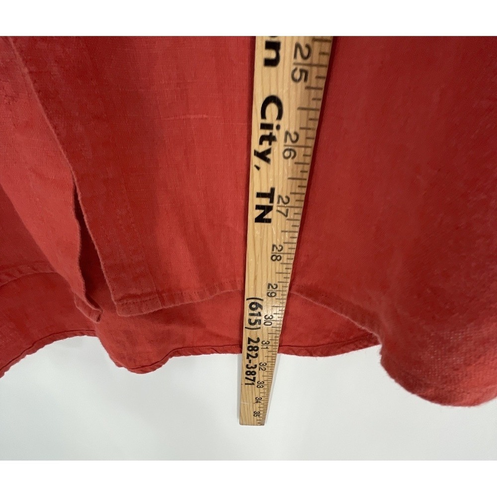 Vintage 90'S CHICO'S DESIGNs Men's long-sleeved linen shirt size L‎ (2) Orange - Picture 3 of 9